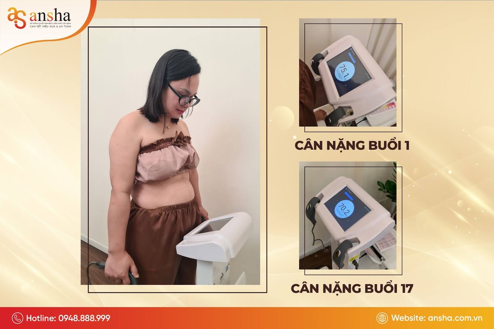 Chỉ số giảm cân trong hành trình của chị Thúy Loan